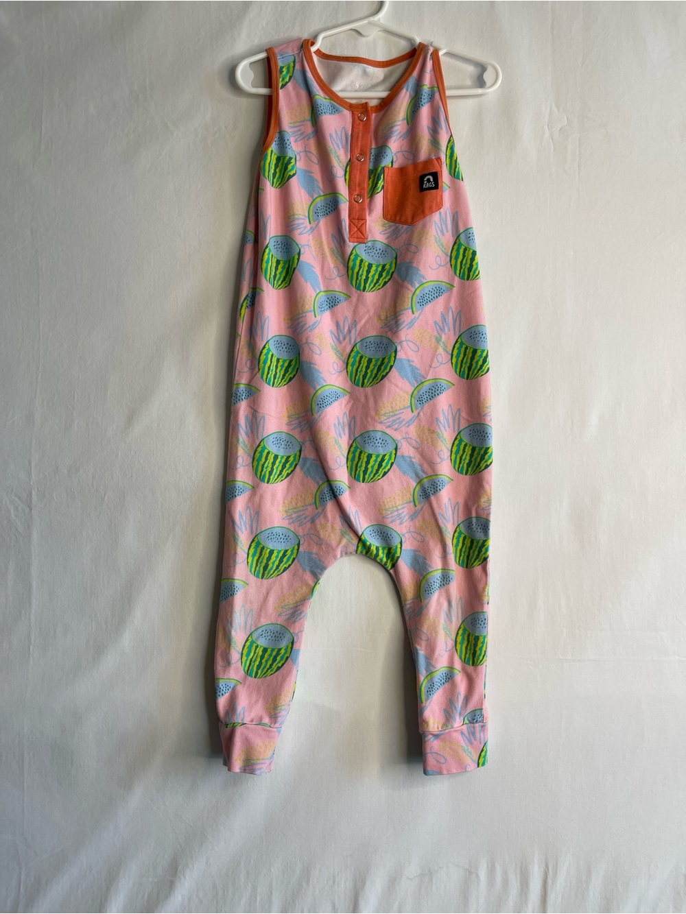 Rags to Raches Pink Watermelon Print One-Piece Bodysuit